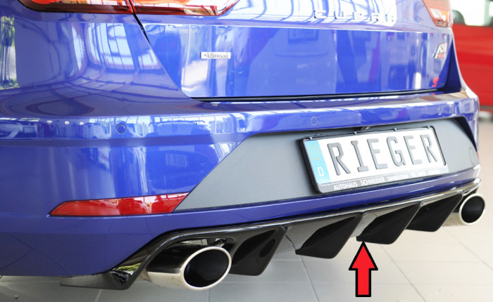 Rieger Heckeinsatz sw glänzend für Seat Leon Cupra 5F ST Facelift (mit AHK)